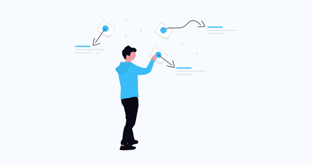 仮想通貨の積立投資と分散投資をイメージしたイラスト